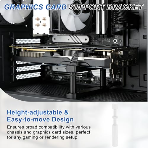 PATIKIL GPU Support Stand, Soporte para Tarjeta Gráfica 2 Piezas con Base Magnética, Altura Ajustable 7.2-12 cm, Blanco miniatura 5