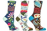 Blue Q Socks, Women's Crew Gift Set Collection (Purty Flower Collection)