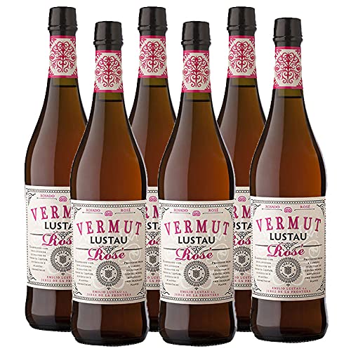 Vermut Rose Lustau de 75 cl - Elaborado en Jerez - Bodegas Grupo Caballero (Pack de 6 botellas)