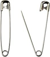 Vista 2 de 60 pines de seguridad grandes, duraderos, resistentes al óxido, acero niquelado tamaño 4, 2.2 pulgadas/2.165 in