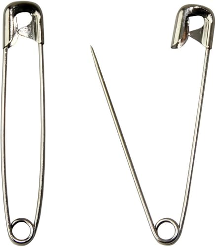 Miniatura 2 de 60 pines de seguridad grandes, duraderos, resistentes al óxido, acero niquelado tamaño 3, 1.8 pulgadas1.811 in