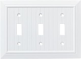 Franklin Brass W35273-PW-C Classic Beadboard Triple Switch Wall Plate/Switch Plate/Cover, Pure White