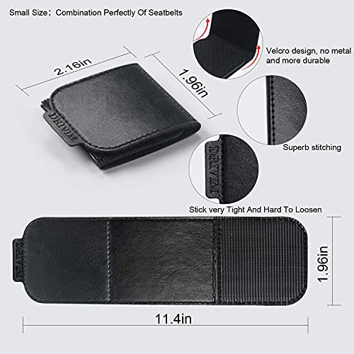 Car Seat Belt Adjuster, 4 Pack Premium Pu Leather Seatbelt Clip For Vehicle Automobile Comfort Universal Shoulder Neck Strap Positioner For Adults (Black) #TOP2