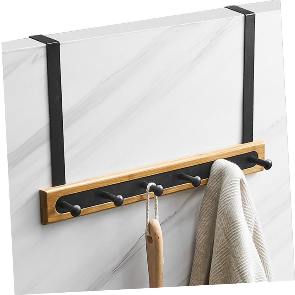 Cabilock 1 Pieza Gancho de Puerta sin Clavos Colgar Ropa y Accesorios Moderno Color Negro y Dormitorio