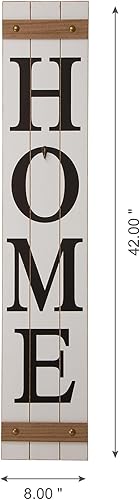 Miniatura 5 de Glitzhome JK44369 Decoración rústica de madera para colgar en la pared del porche con 3 coronas florales intercambiables, 42 pulgadas de alto,