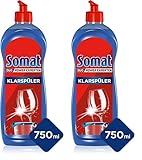 Somat Klarspüler (750 ml), Spülmittel-Zusatz mit Extra-Trocken Effekt, Klarspüler für Geschirrspüler verleiht Gläsern und Geschirr extra Glanz (Packung mit 2)