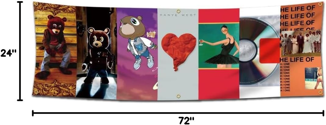 ENMOON Album Cover Flag Tapestry Rap Hip Hop Art Music Album Tapestry 2x6Ft College Dorm Man Cave Home Bedroon Wall Decoration