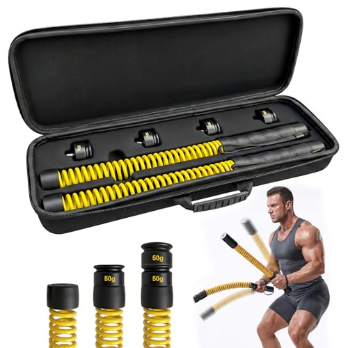 TOVE KNIGHTY Trainingsseile,Verstellb Battle Rope Ohne Seil,Weighted Battle Ropes Mit 4 Gewichte,Noise-Free Battle Rope,Einfach zu transportieren und für den Einsatz im Freien geeignet,2 Stück