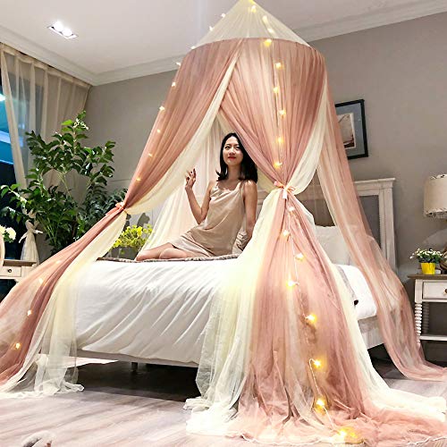 Asdfgh Encryption Double Layer Princess Bed Canopy, Thicken Kids Mosquito Netting Lace Dome Bed Canopy Netting Keeps Away Insects & Flies-B 150X200Cm(59X79Inch) #TOP3