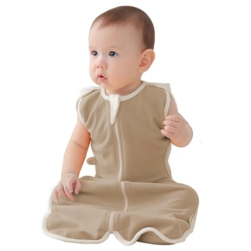 ZIGJOY Manta de transición para bebé, 1.0 TOG, saco de envolver súper suave con cremallera de 2 vías, saco de dormir de algodón autolavizante para