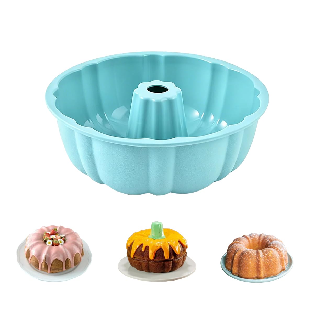 WWYSSZ Molde Rosco Alto 25cm Molde Silicona Bizcocho Agujero, Moldes Silicona Reposteria, Molde para Antiadherentes, Apto para Lavavajilla, para Pasteles,Gelatinas, Pan,Chocolates(Rosa) — view 8