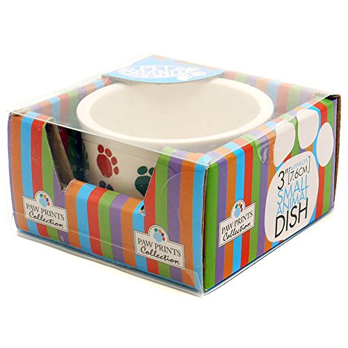 Monster Pet Supplies - Plato de cerámica con diseño de Huella de Animal pequeño, 200 g