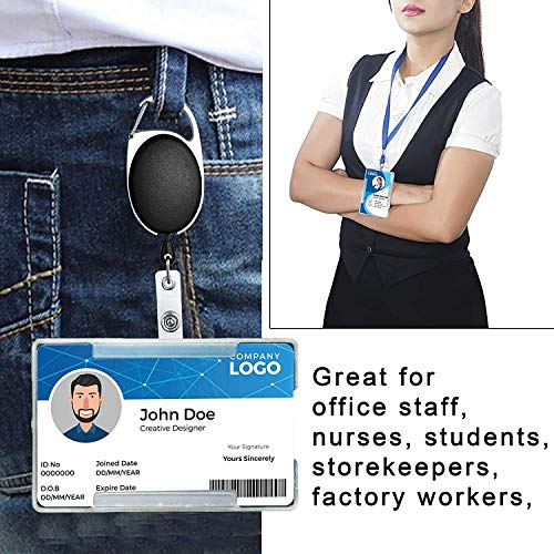 Image of AccuPrints - Pack of 100 single side Card Holder Badge, Transparent for office use, used for id card