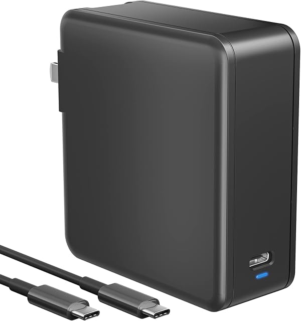 100W USB C Charger for MacBook Pro 16, 15, 14, 13 inch 2021, 2020, 2019, 2018, New MacBook Air, iPad Pro, Type C Thunderbolt Laptops Foldable Power Adapter with 6ft USB C Charging Cable