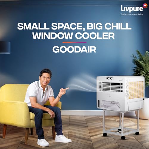 Livpure GoodAir Window 52L Air Cooler | 188 Sq. Ft. Area Coverage| 190 Watt Motor with Overload Protection |Inverter Compatible|Woodwool Cooling Pads |2 Yrs Motor Warranty & 1 Yr Comprehensive (White) view 2