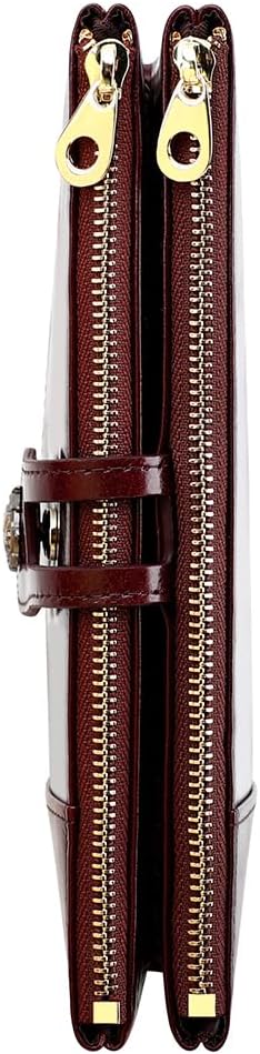 Women's RFID Blocking Wallet Soft Leather Clutch Money Ladies Purse Slim Card Holder Organizer Zip Pocket (3013-Coffee) - Image 3