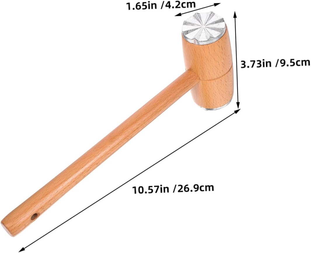 2pcs Dual-sided Wood Meat Mallet Tenderizer Hammer with Beech Wood Handle for Steak Chicken Beef Pork Kitchen Use