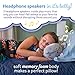 MELODY MATES Memory Foam 15” Pillow Plush with Wireless Headphone Speakers Imbedded to Play Music, Videos, or Soothing White Noise only Audible to Child Holding The Pillow - Gloria The Hippo