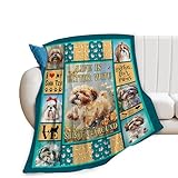 Shih Tzu Sherpa Blanket Cute Shih Tzu Decor Throw Blankets Ultra Soft Cozy Fuzzy Plush Fleece Flannel Pet Print Stuff Blanket Gifts for Dog Lover Girls Women Men Boys Kids for Bedding Sofa 40"X50"