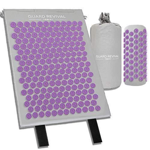 Las mejores esterillas de acupresión: comparativa 2023 9 Estera de Masaje - Esterilla Acupresión Flor de Loto - 6210 Puntos de acu Presión Para Estimular y Mejorar Circulación - Viene con Bolsa de Transporte de para Viaje Hogar Yoga (Gris)