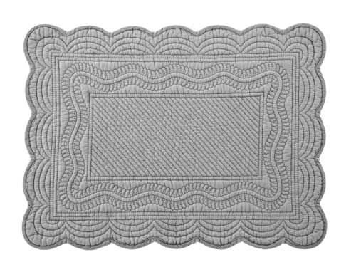 Lot de 4 sets de table matelassés coton gris 45x33 cm pour protéger votre table - 2