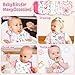2ooya 7Pcs Cotton Waterproof Baby Bibs Adjustable Hook Loop Closure Infant Bib Pink Floral Newborn Babies Food Bibs Keepsake Baby Gift for 6-12 Months Baby Girl Teething Drooling Feeding Eating