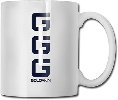 力の輪 ボクサー ゴロフキン マグカップ 陶器 キッチン 家庭用 オフイス 330ml 白 お茶 耐熱 カップ プレゼント