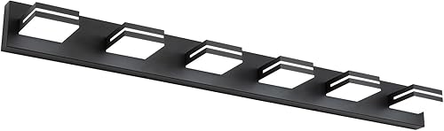 Miniatura 87 de SineRise - Lámpara LED para tocador de baño - Moderna lámpara regulable de acrílico con acabado blanco mate para iluminación de pared sobre el