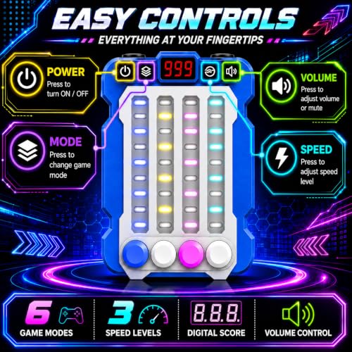Image of Mirana Airport Arcade - Portable Handheld Steps Game for Kids - 6 Exciting Modes, 3 Speed Levels - Digital Score Display - Toy Gift for Boys & Girls 4 5 6 7 8 9 10+ Years (Blue)