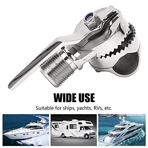 Image of Estink Marine VHF Antenna Mount, 316 Stainless Steel Adjustable Ratchet Rail Mount for Boat, Yacht, RV, Fits 22-25mm Rails