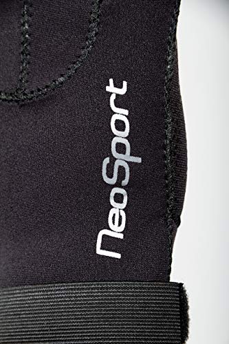 Neo-Sport Mens 3Mm & 5Mm Premium Neoprene Five Finger Wetsuit Gloves With Gator Elastic Wrist Band. Use For All Watersports, Diving, Boating, Cleaning Gutters, Pond And Aquarium Maintenance, Black, Large #TOP2