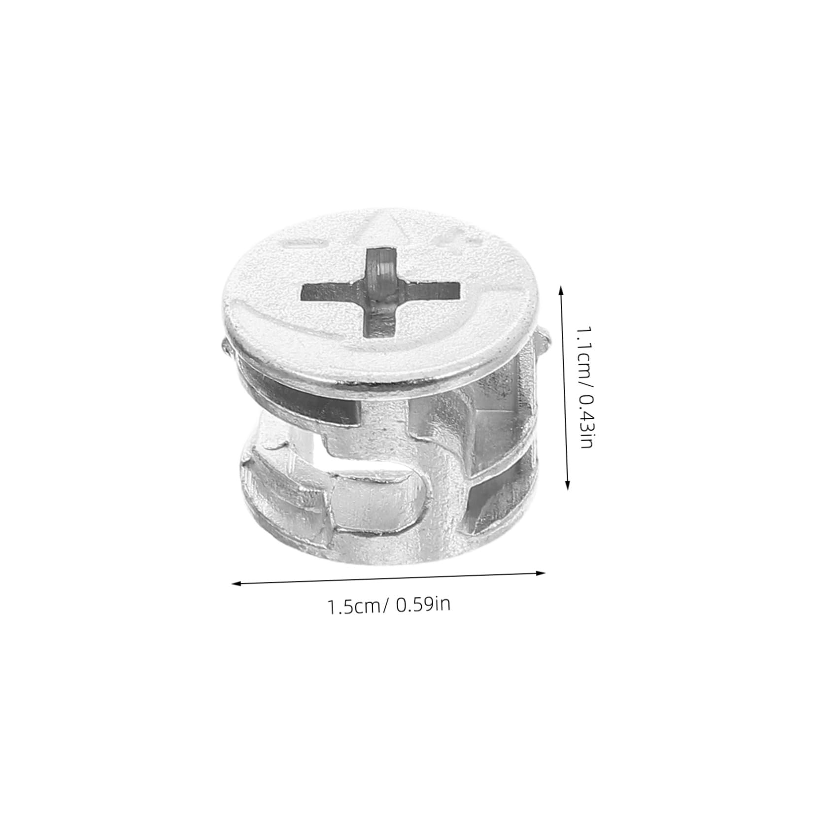 PRETYZOOM 100 Teiliges Möbelverbinder aus Metall Nickelbeschichtete Cam Locks und Schrauben Robuste Exzenter Verbindungselemente für Schrank Kleiderschrank und Tisch Unsichtbare