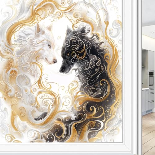 Vinilo decorativo SOPIYRIO Abstract Fantasy Wolf 35.4x63 in