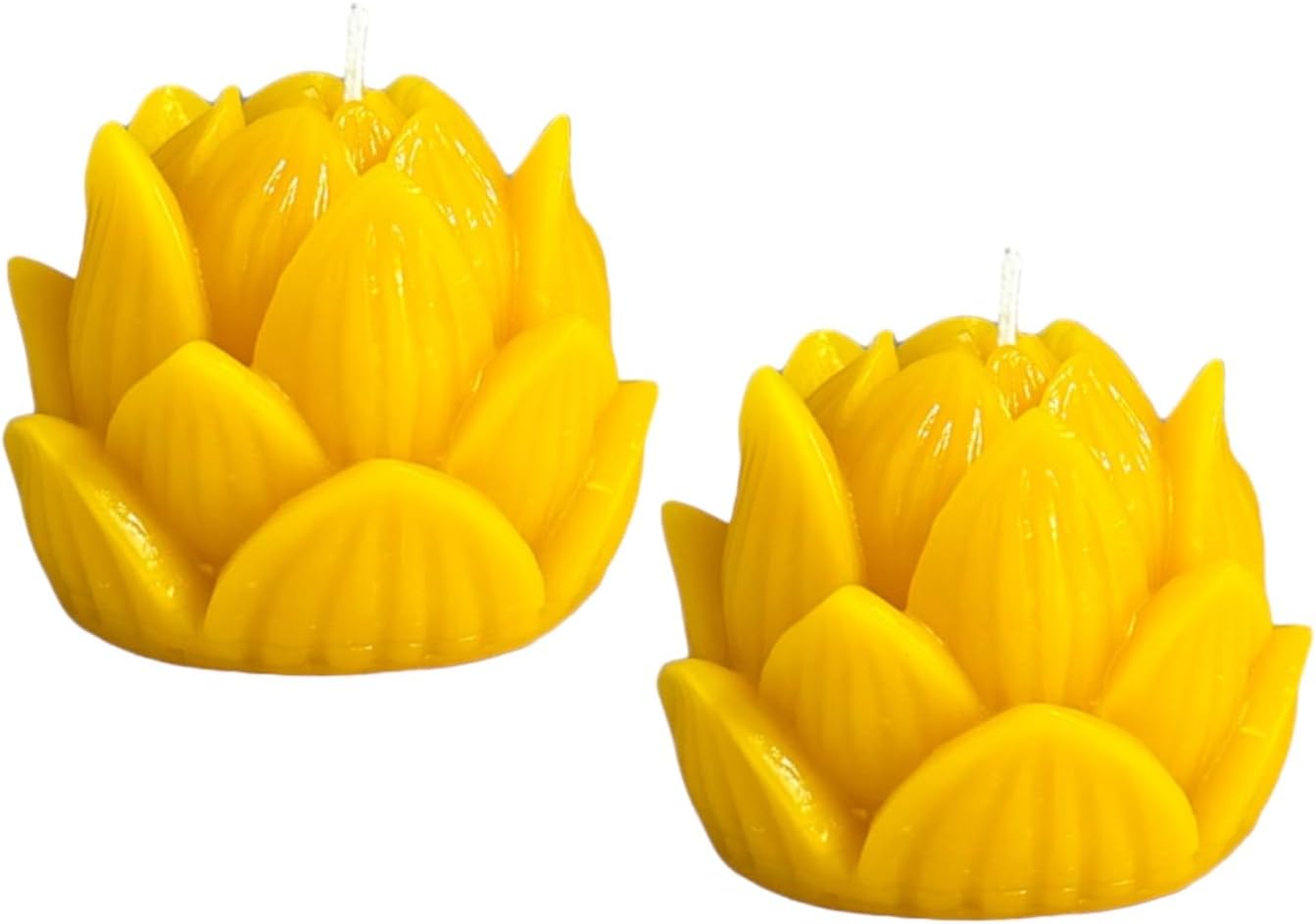 Lotus Flower Pure Beeswax Candle Set of 2 - Handmade Bees wax Flower Candle - Wild Harvest Candle Company - Candle Gift - Decorative Candles - Natural Candles - Cotton Wick - Wedding Shower Gift