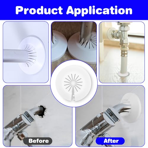 WJIAAA Plumbing Cover Plates,8 PCS Plastic Pipe Covers Water Tube Cover Collars Flange Pipe Covers for Bathroom 0.55\" to 1.14\" (14-29mm) - Thumbnail 2