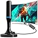 Antenna tv digitale per interni, Antenna tv portatile con solida base magnetica, cavo coassiale da 3 m. Supporta 4K 1080p VHF UHF DVB-T/DVB-T2 (Blu (con amplificatore)) immagine