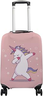 A capa de mala de bagagem serve para malas de 45,7 a 81,2 cm fofo unicórnio Dabbing elástico anti-arranhões protetor de viagem P-GG, Multicor, S(Fits 18-20in suitcases)