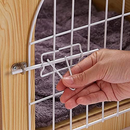 DREAMSOULE Wooden Pet House with Roof for Dogs Indoor Use, Easy Assemble Breathable Dog Crate for Small Medium Dog Cat, Dog Kennel for Playing and Resting