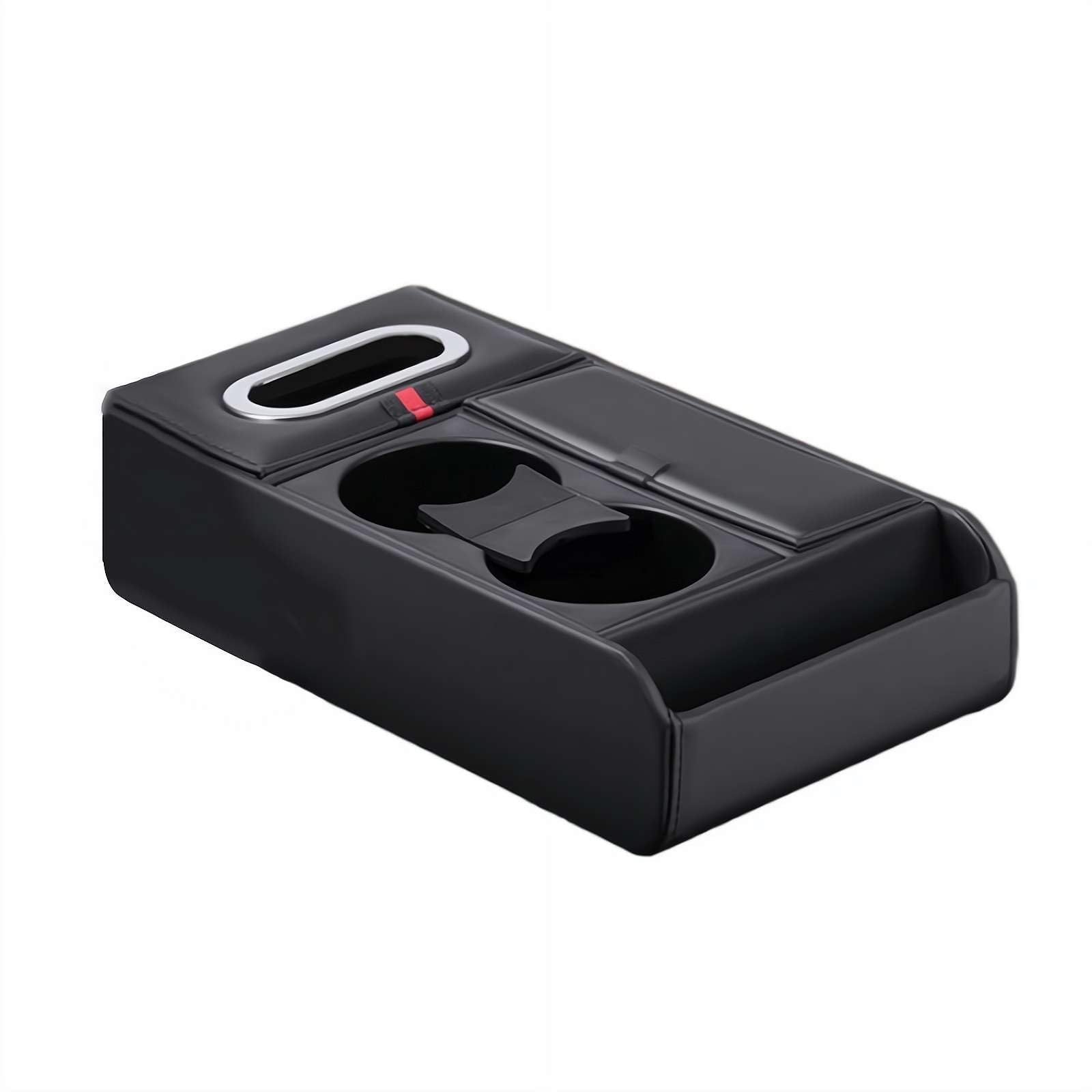 Organizer per Bracciolo Auto per Seat Ateca 2016–2022 2023 2024 2025 2026, Scatola Portaoggetti, Multiuso Tappetino per Bracciolo Auto, Accessori Interni Auto, Organizer Consolle,A Black