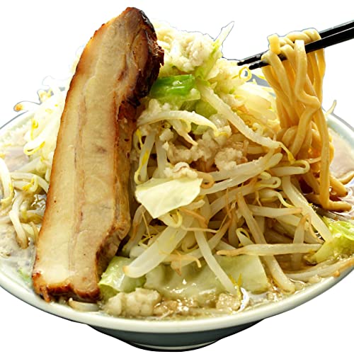 濃厚 二郎系 ラーメン (4食)(厚切り チャーシュー 4枚付) 極太 オーション 麺・濃厚背脂スープ(冷凍)