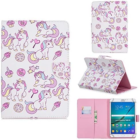 Case for 9 - 10.1 Inch Tablet, Flip Case for Huawei MediaPad T3 T5/M5 Lite 10, Galaxy Tab A 10.1 inch /Tab E 9.6 Inch, iPad 9.7 2018, Asus ZenPad 10, Lenovo Tab 4 X304F /Tab X103F, Unicorn.