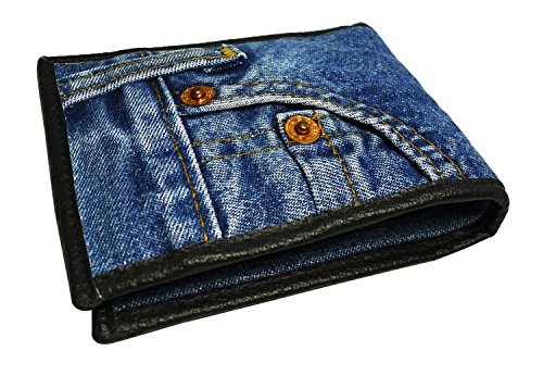 Unisex Blue Denim Small Billfold Purse Wallet2
