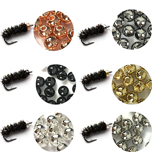 Think Fast Think Deep Aventik 50Pc Tungsten Beads Slotted Fly Tying Materials 10 Colors / 5 Sizes Jig Hooks Fly Fishing (Fluro Black, 3/32'' (2.50 Mm)) #TOP4