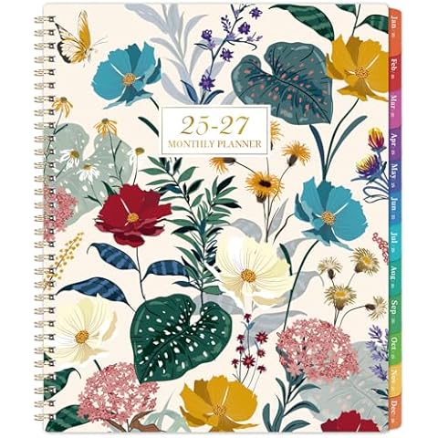 2025-2027 Monthly Planner/Calendar - 3 Year Monthly Planner 2025-2027 9'' x 11'', Jan. 2025 - Dec. 2027, Monthly Planner 2025-2027 with Monthly Tabs Cover