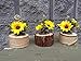 ''HANDMADE'' Home decor, Set of 3 decorative rustic chic wood log, Artificial sunflower on the log, Gift idea, Farmhouse fall table decor