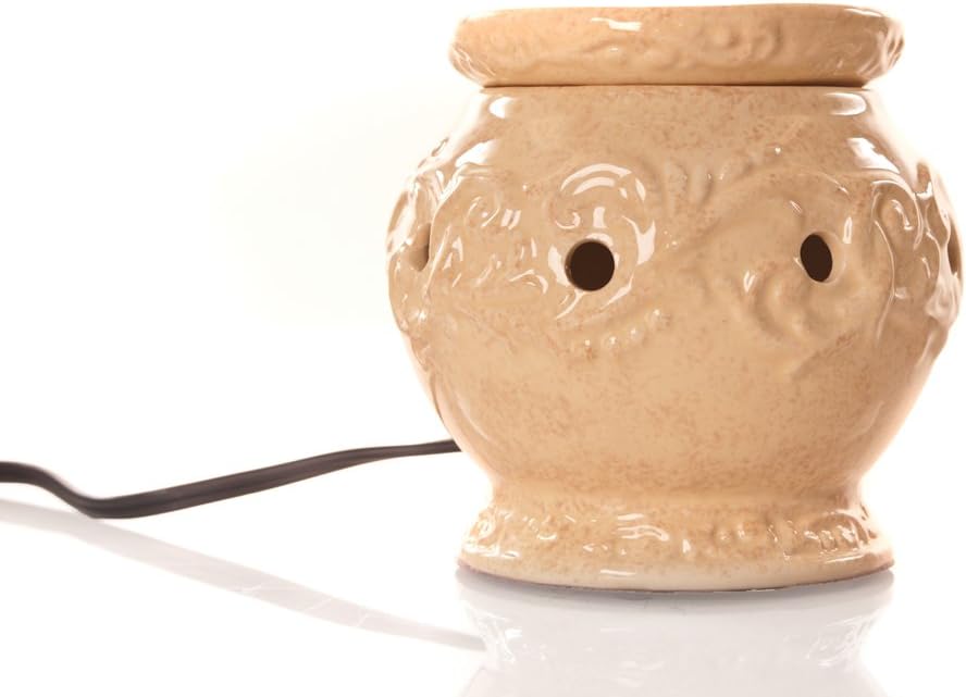 Drake Candles Round Ceramic Fragrance Warmer, Wheat, 51/4