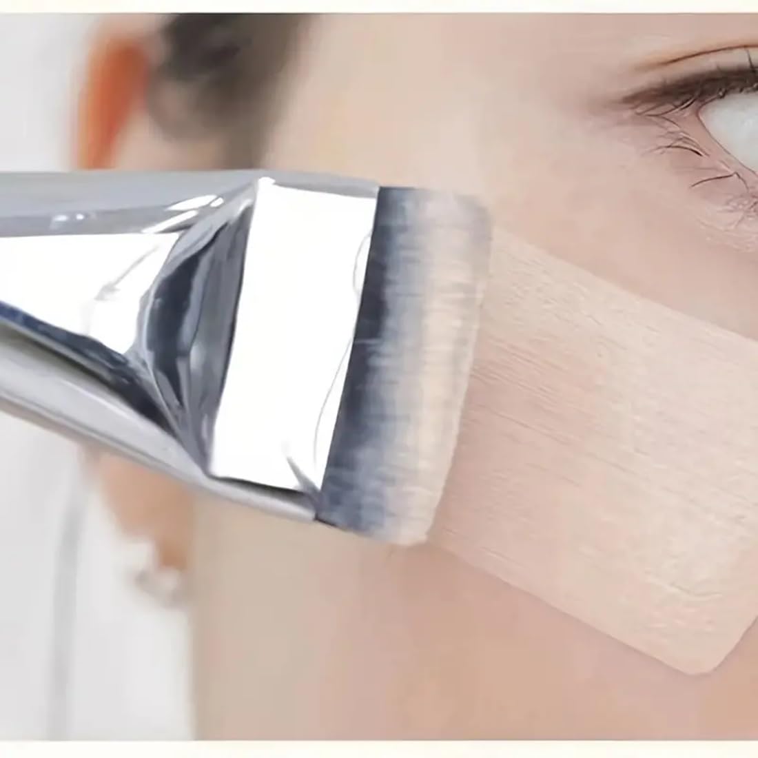 Beautiflame Professional Silvery Foundation Brushes & Mini Heart Makeup Puff Soft Application for Flawless Makeup 2