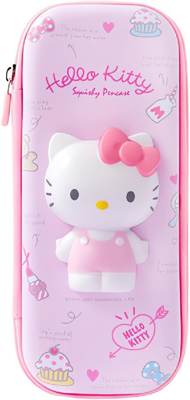 AUTOYSUR Pencil Case Organizer, Marker Pencil Pen Organizer Case, Art Supply Pencil Case, Travel Case Organizer, School Supplies for Middle High College Student Office (Hello Kitty)