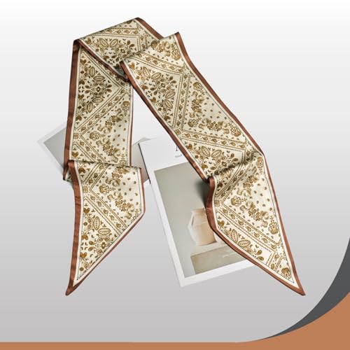 Breevo Purse Scarf for Handbags Silk Neck Hair Head Bag Accessory Satin Fashion Handle Belt Skinny2