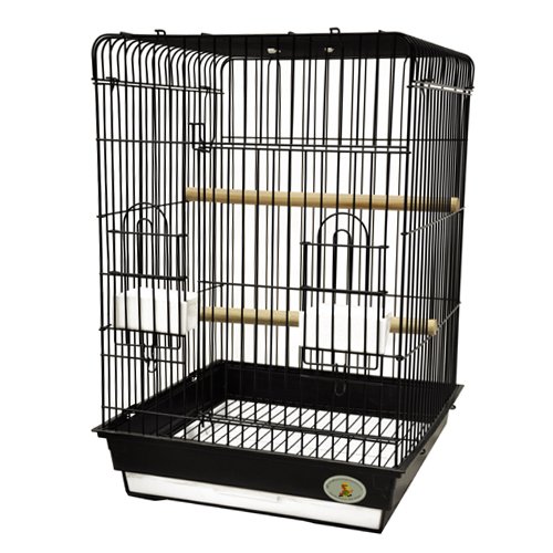 King's Cages ES 1818 PM Travelling Bird cage Toy Toys Cockatiels Small Conures (Black, Cage Only)